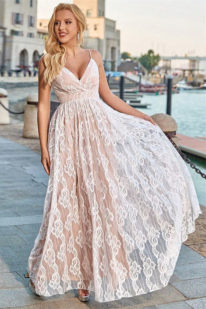 Lace Patchwork Spaghetti Strap Dress