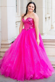 Sweetheart Blue Broken Mirrors A-line Long Prom Gown