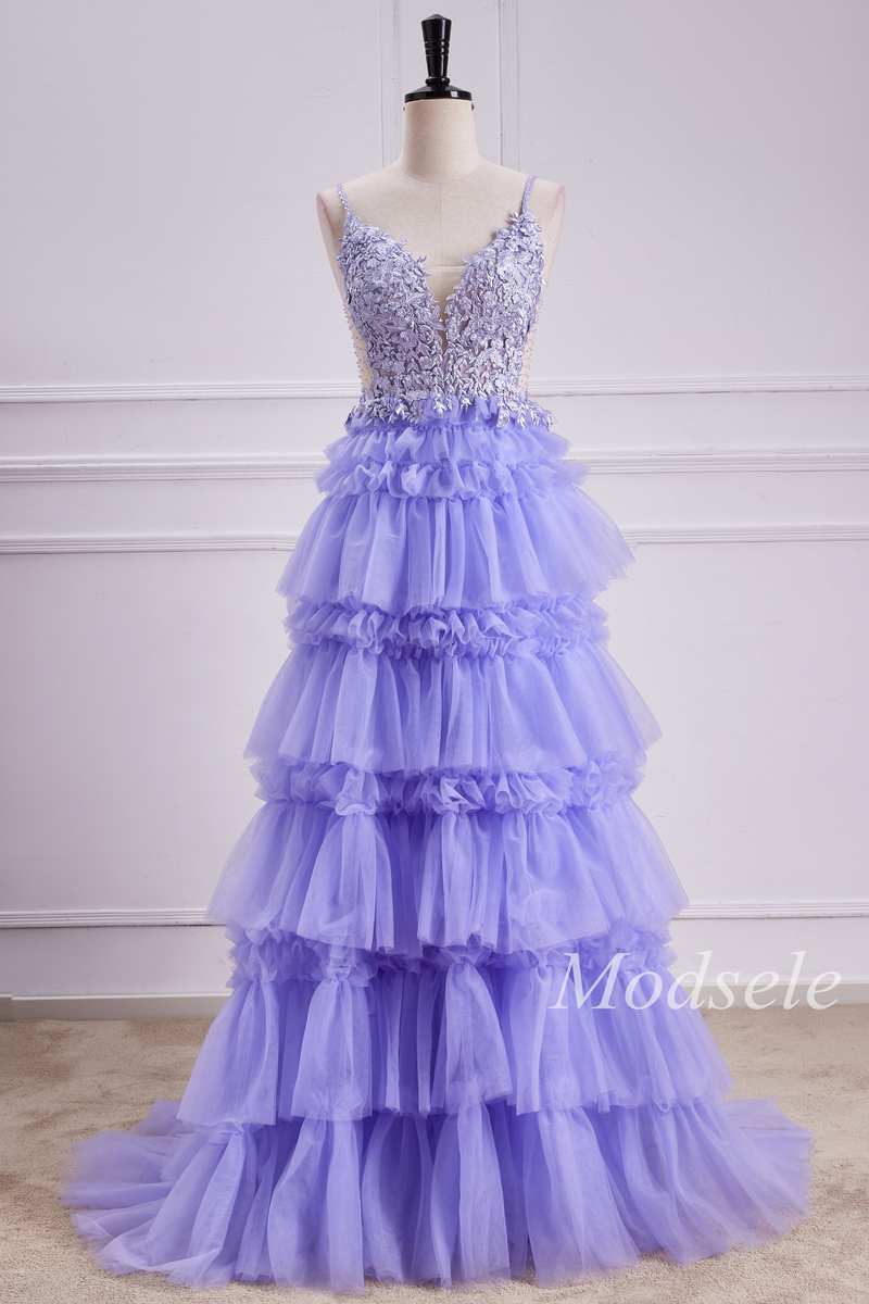 Lavender Tiered Ruffle Dress main image 1