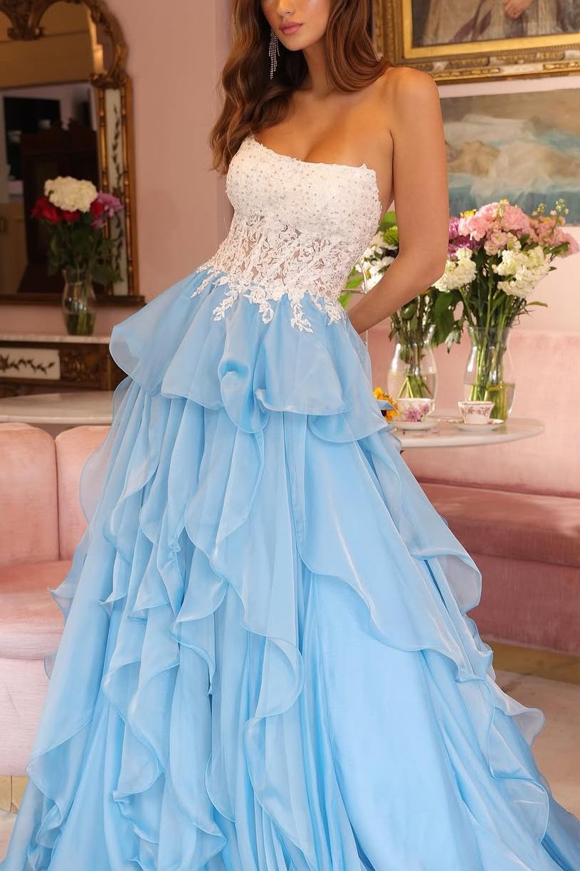 Empire Waist Formal Dresses Milano Bride Strapless Empire Waist Long Prom  Dress - Sweetheart Neckline, Tulle Fabric Milano Bride Prom Gown