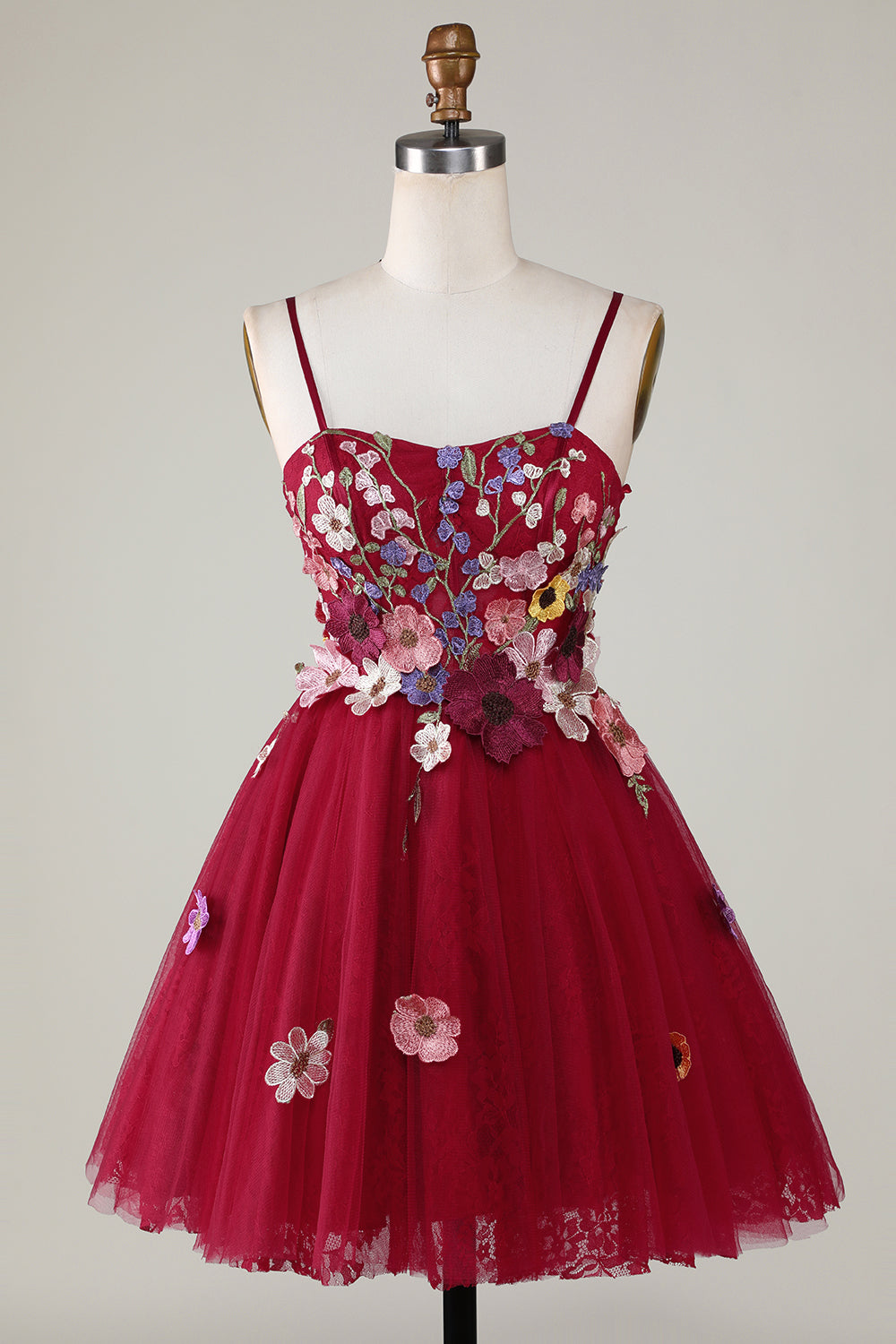 Cute Chiffon Print Floral A Line Short Party Dress Homecoming Dress