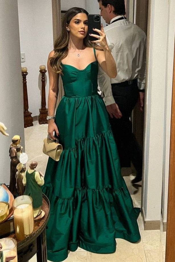 Blue A-Line Strapless Empire-Waist Sleeveless Ruffles Long Prom Dress main image 0