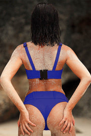 Sports Style Green Buckle Swimsuit
