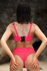 Sports Style Green Buckle Swimsuit