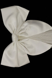 White Bow Polka Dot Long Bridal Veil