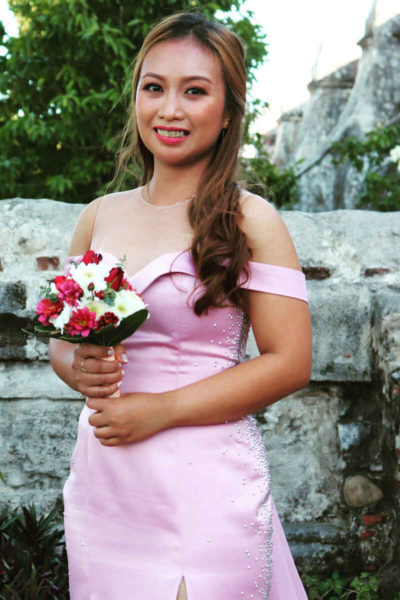 Pink Off-the-Shoulder Mermaid Long Bridesmaid Dress with Slit