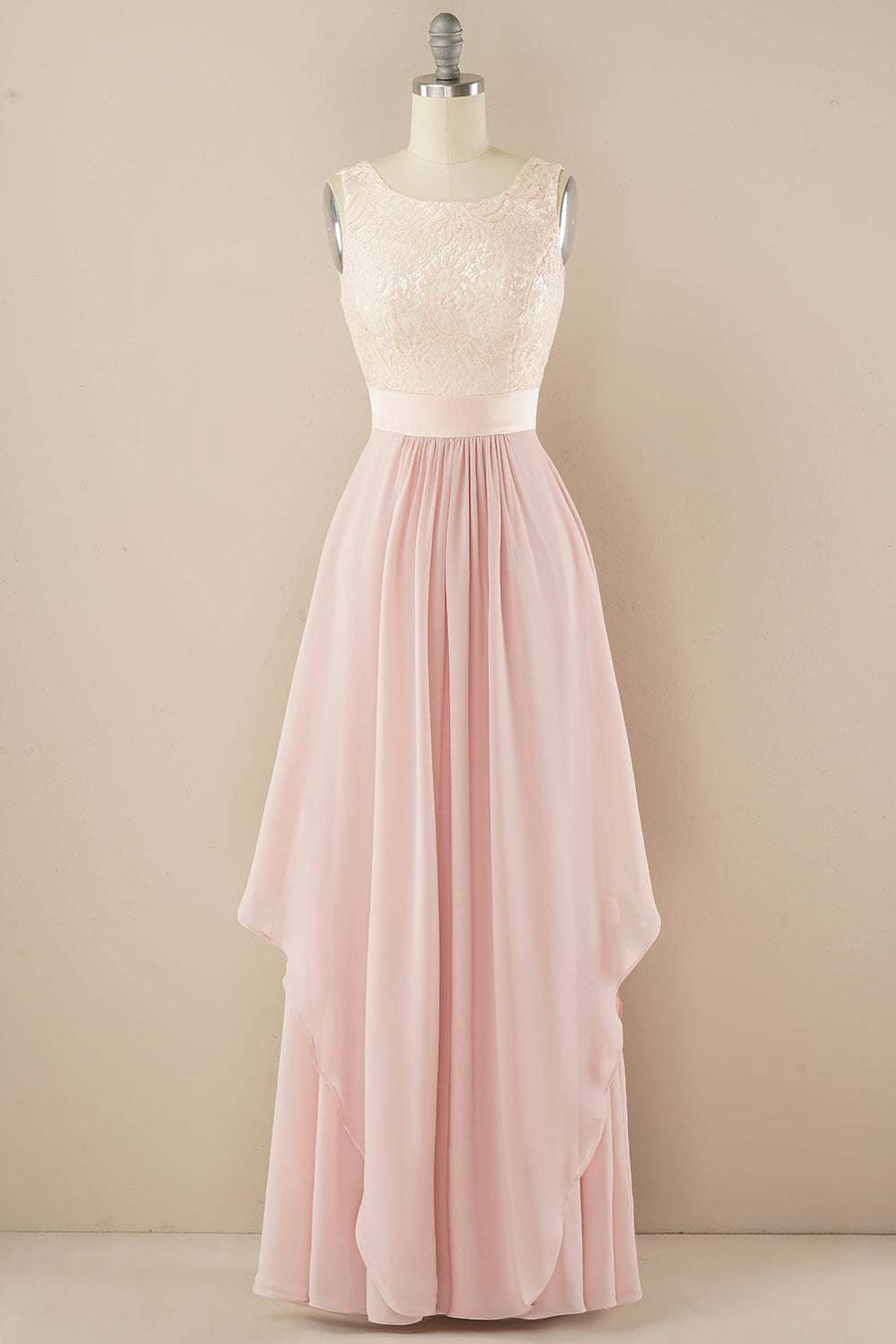 Purple Lace Jewel Sleeveless Tiered Bridesmaid Dress