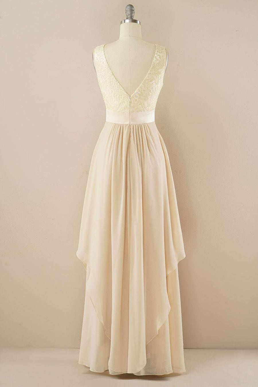 Purple Lace Jewel Sleeveless Tiered Bridesmaid Dress