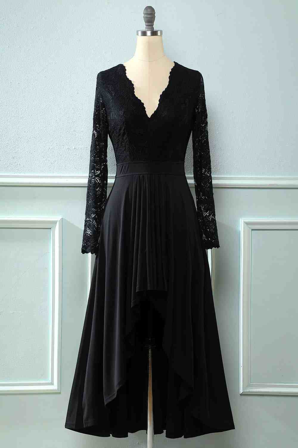 Black Lace Long Sleeve Mother of the Groom Dress – Modsele