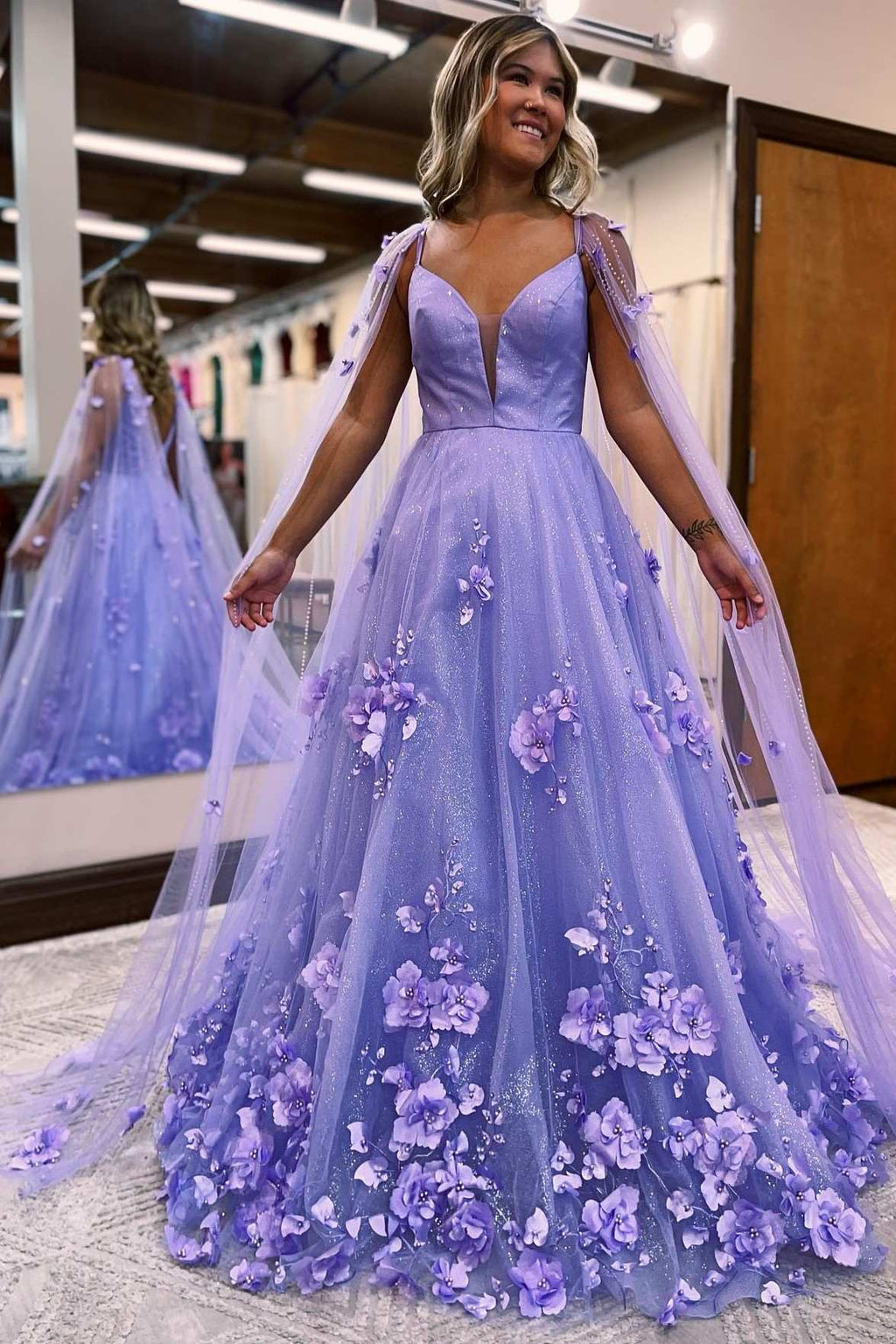 Floral Lace Sweetheart Prom Dress Party Dress, A-line Fairytale Flowers Prom Dress