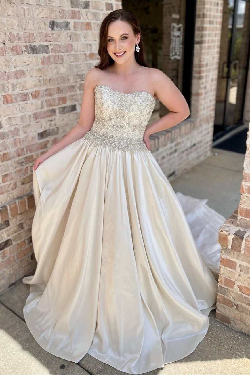 Retro Beading Strapless A-Line Tulle Quinceanera Dresses Sweet 17 Birthday Ball Gowns, DP5920