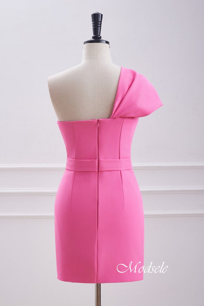 hot pink tight homecoming dress Hot Pink Lace Up Tight Glitter Homecoming Dress Short Prom Dress PD523 US10 / Hot Pink