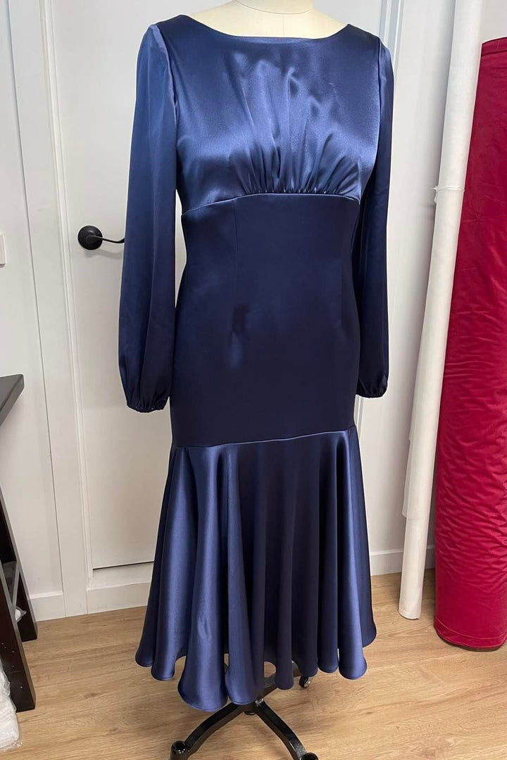 Regency Satin Mermaid Long Sleeves Mother of the Bride Dress