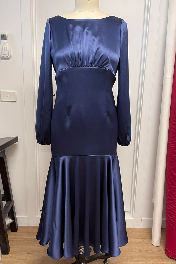 Regency Satin Mermaid Long Sleeves Mother of the Bride Dress