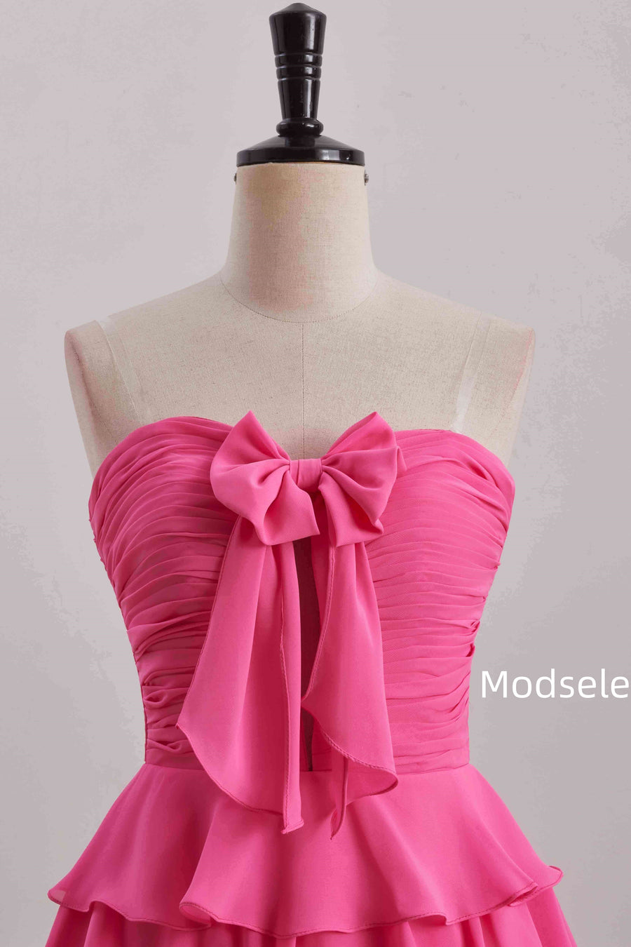 Pink Strapless A-Line Empire-Waist Sleeveless Short Homecoming Dress