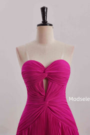 Empire-Waist A-Line Strapless Sweetheart Pleated Short Homecoming Dress