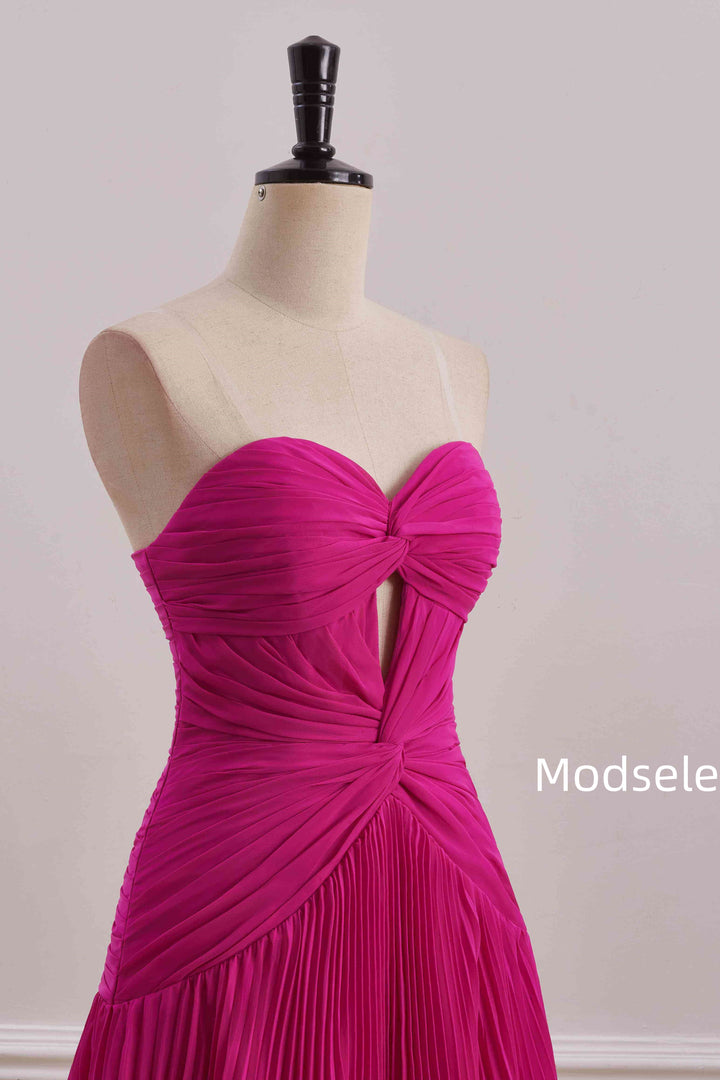 Empire-Waist A-Line Strapless Sweetheart Pleated Short Homecoming Dress
