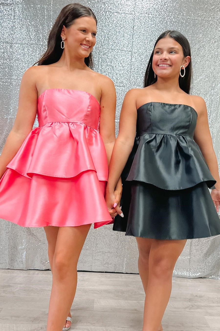 Black Strapless Multi-Layer Homecoming Dress Modsele Black Strapless Multi-Layer Homecoming Dress Modsele