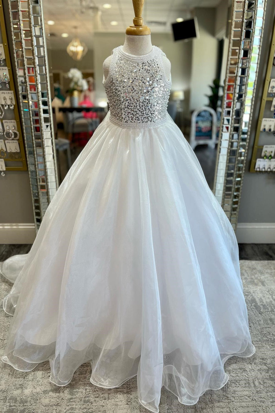 girls white sequin dress Elegant Baby Girls White Sequined Mesh Dress Toddler Flower Girl Dresses