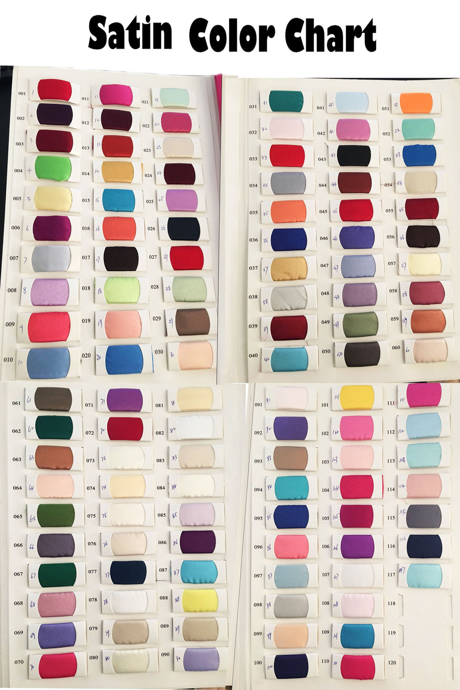 satin color chart