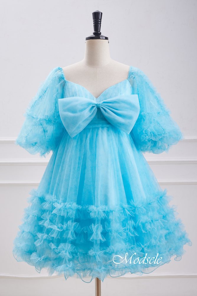 blue dress for baby girl Alyce Paris Floral A-Line Homecoming Dress 3177