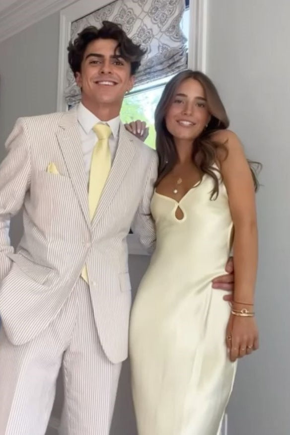 Spaghetti Straps Sleeveless V-Neck Satin Backless Long Prom Formal Dress