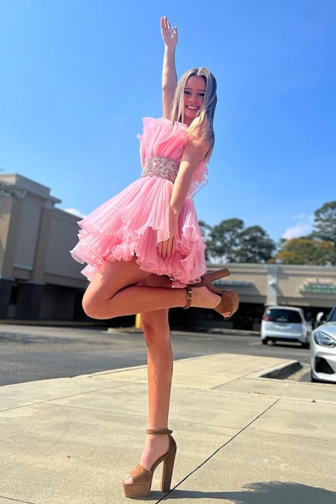 pink pleated mini dress Rosette Pink Pleated Mini Dress - FINAL SALE Small | Women's Online Boutique | Boho Chic Style