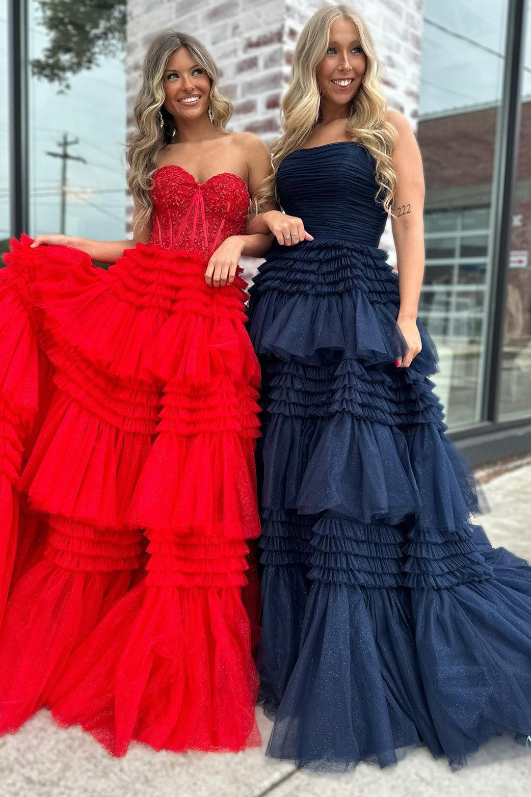 Black Ruffle Prom Dresses