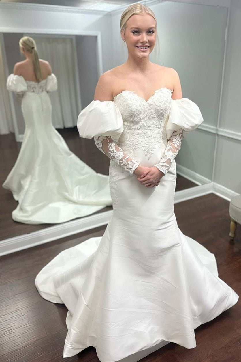 Juliet sleeve wedding dress sale