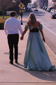 Elegant Off-Shoulder Bows Velvet with Train Long Formal Prom Dress