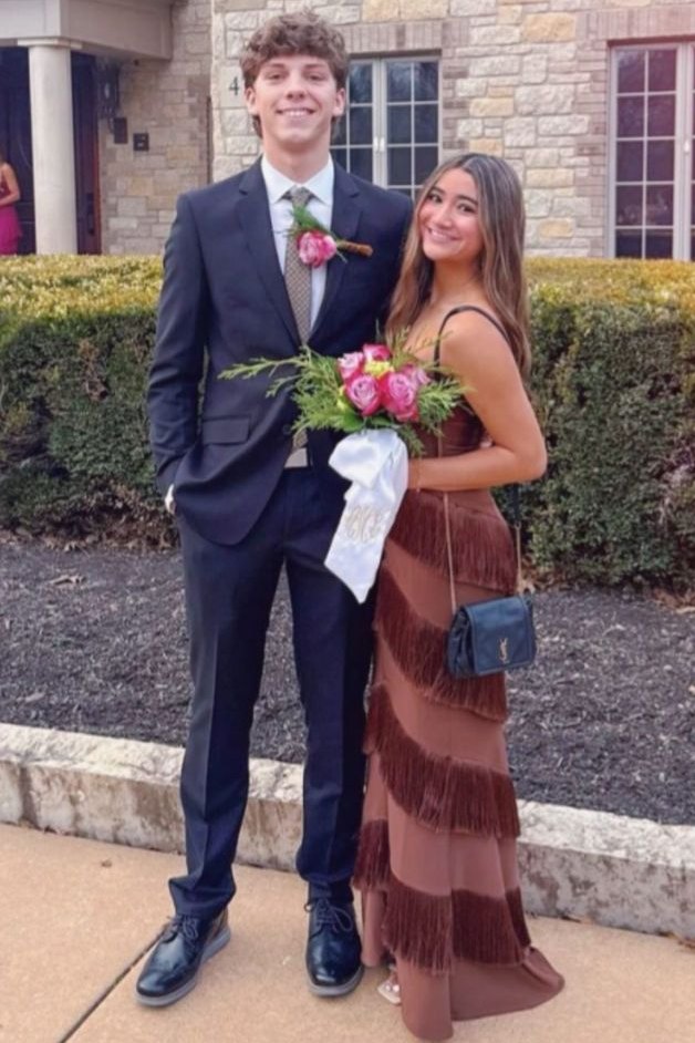 Strapless Tiered Tassel Sleeveless Long Prom Formal Dress