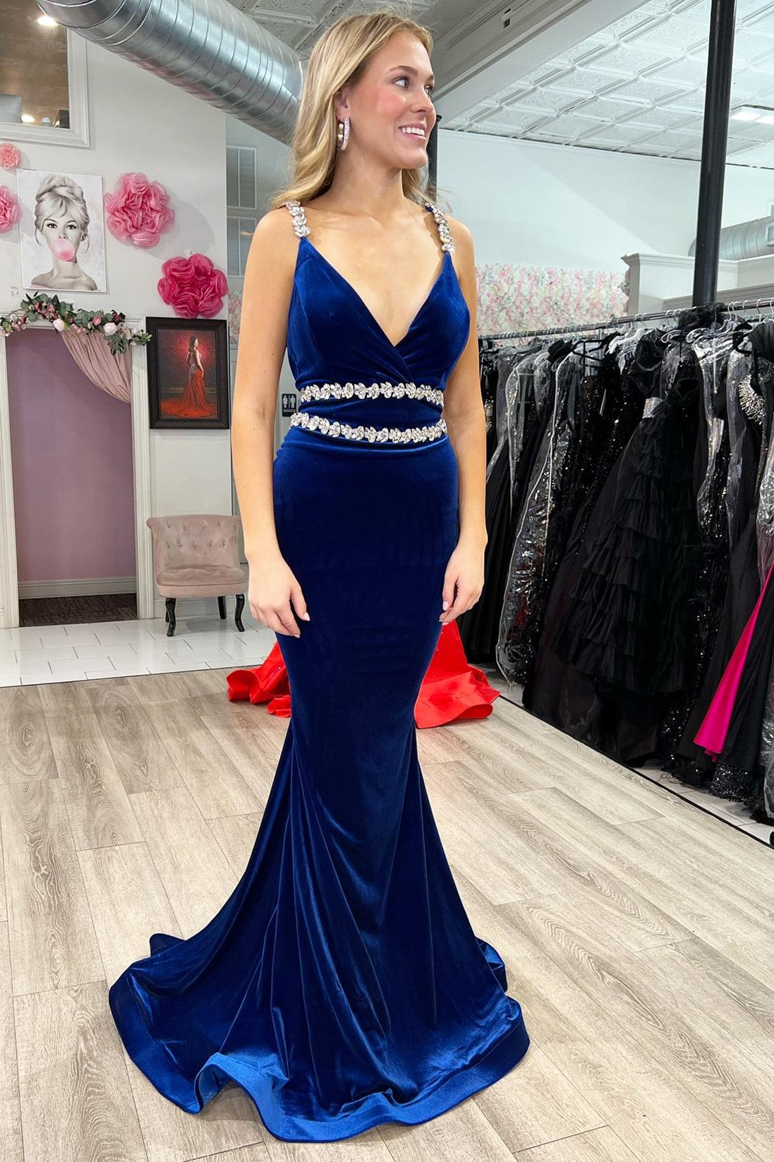 white christmas dresses Gold Lace Royal Blue Velvet Long Sleeve Prom Gown white christmas dresses Gold Lace Royal Blue Velvet Long Sleeve Prom Gown