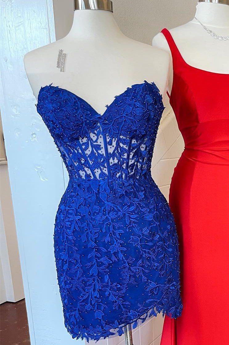 Aqua Blue Appliques Sheer Corset Cocktail Dress Modsele Aqua Blue Appliques Sheer Corset Cocktail Dress Modsele