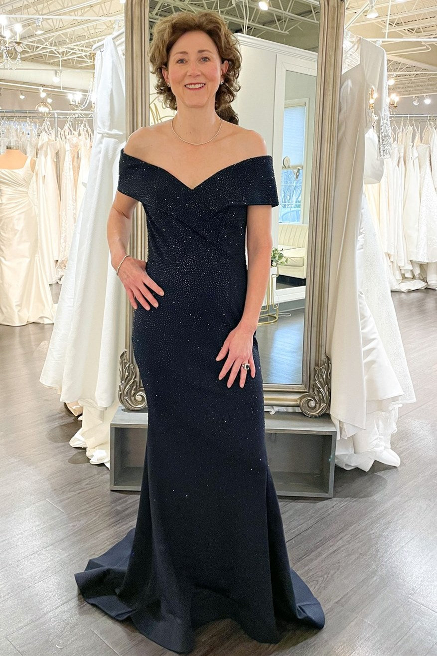 black beaded mother of the bride dresses A-Line Floor Length Beaded Black Mother of the Bride Dress COCOMELODY CM0197