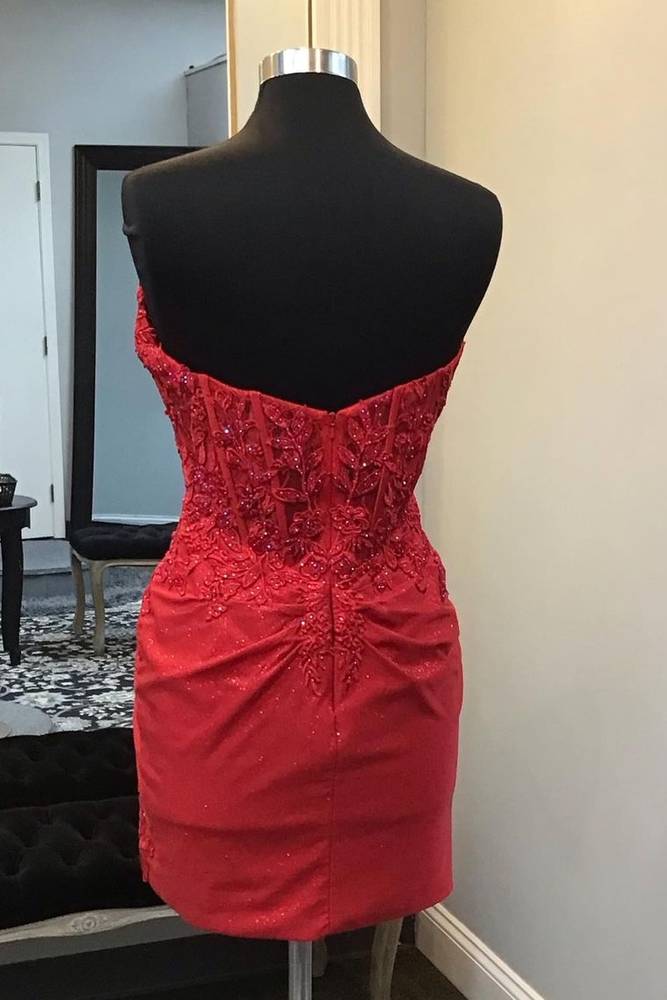Ruby Strapless Applique Beaded Bodycon Homecoming Dress Modsele Ruby Strapless Applique Beaded Bodycon Homecoming Dress Modsele
