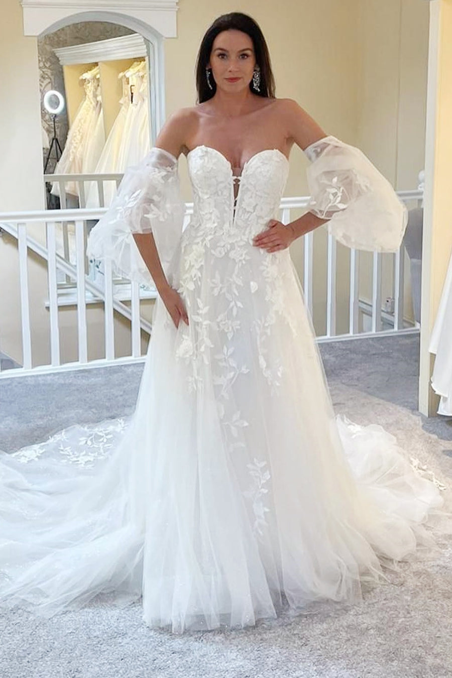 long detachable sleeves for wedding dress Detachable Sleeves and Straps