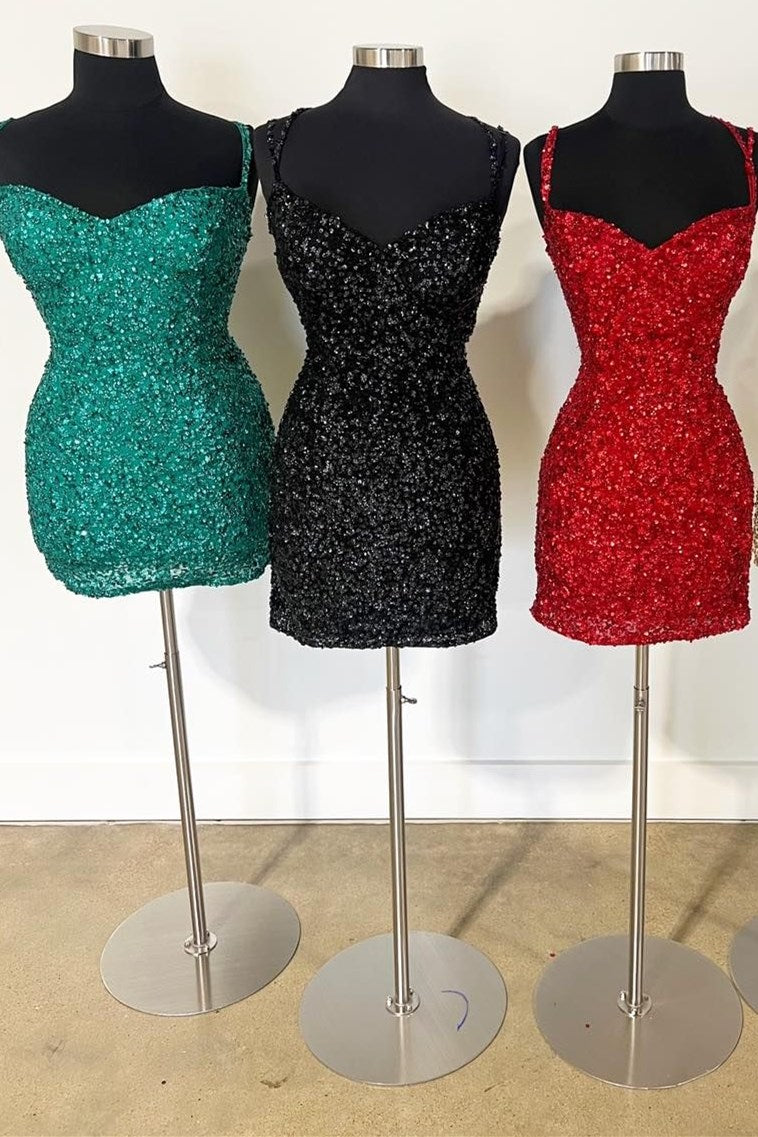 Pink Sequin Sweetheart Bodycon Homecoming Dress