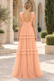 Cute A-Line Sweetheart Tulle Empire-Waist Sleeveless Long Prom Dress