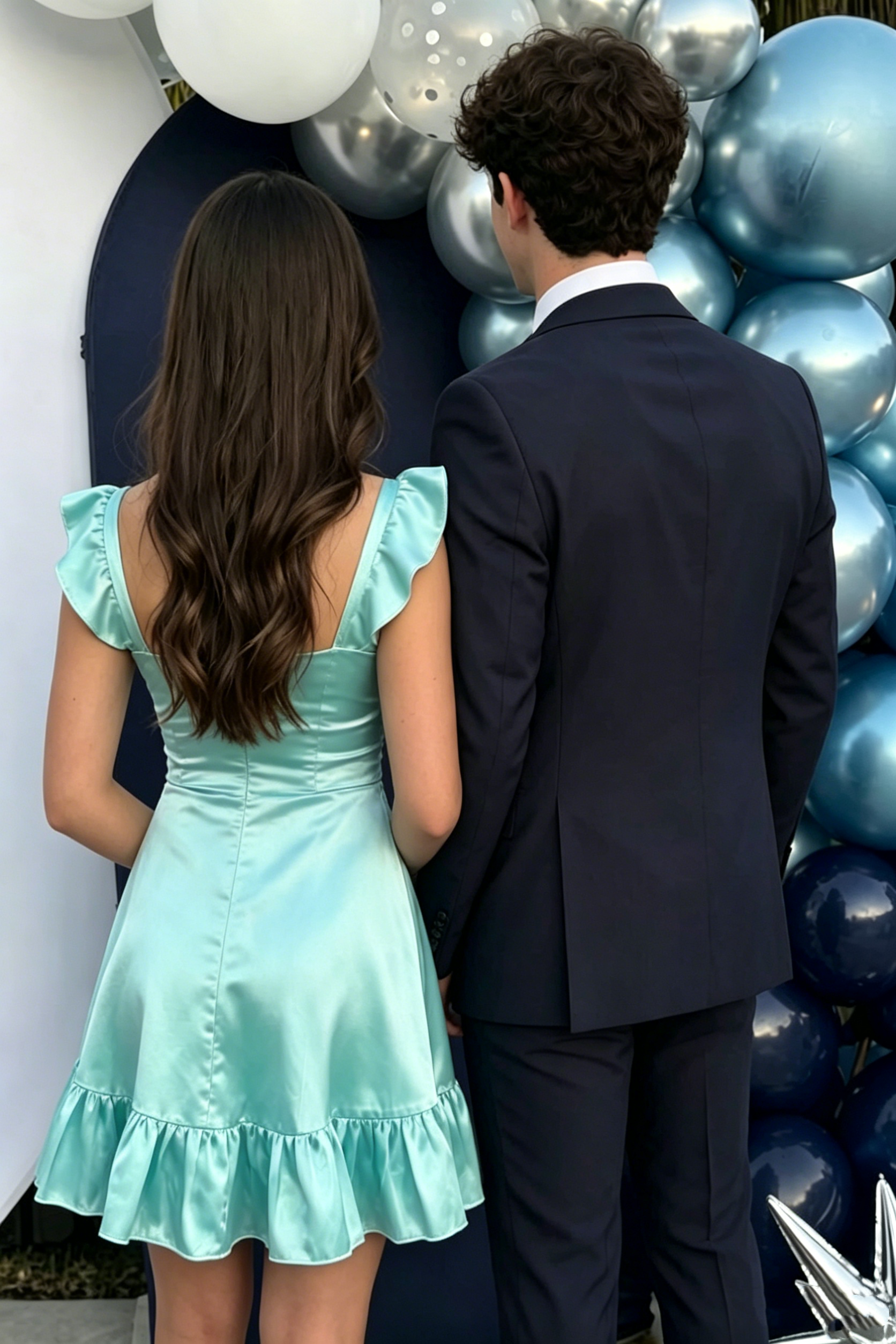 Cyan A-Line Empire-Waist Pleats Satin Sleeveless Short Homecoming Dress