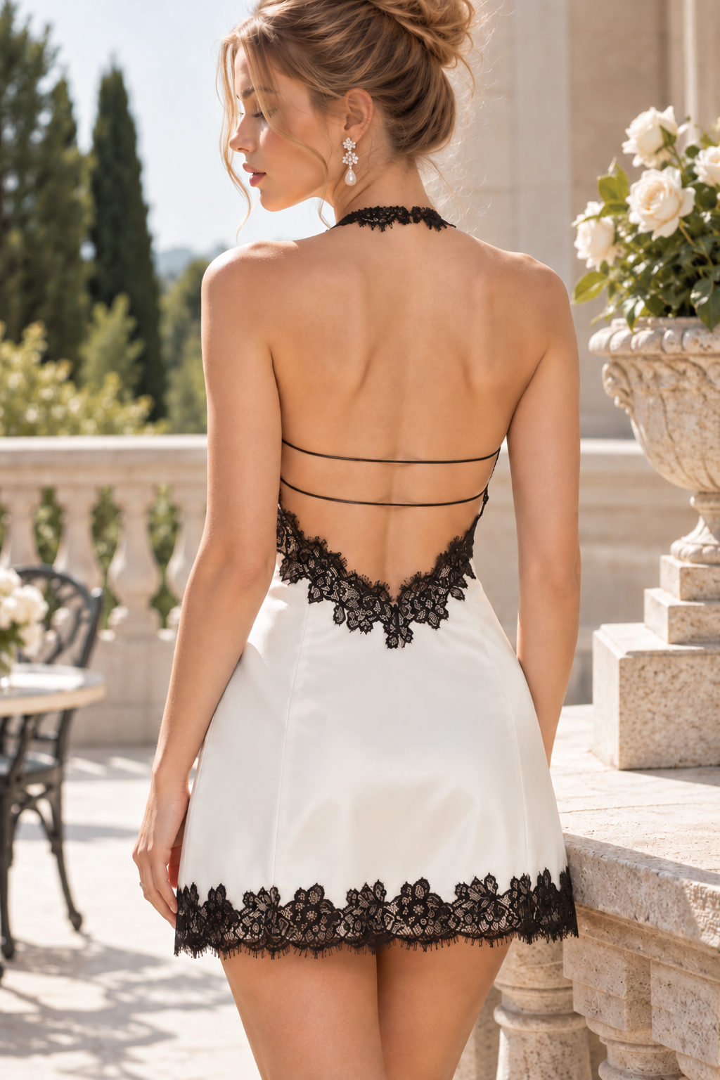 Halter Scoop Neck Sleeveless Backless Short Homecoming Dress