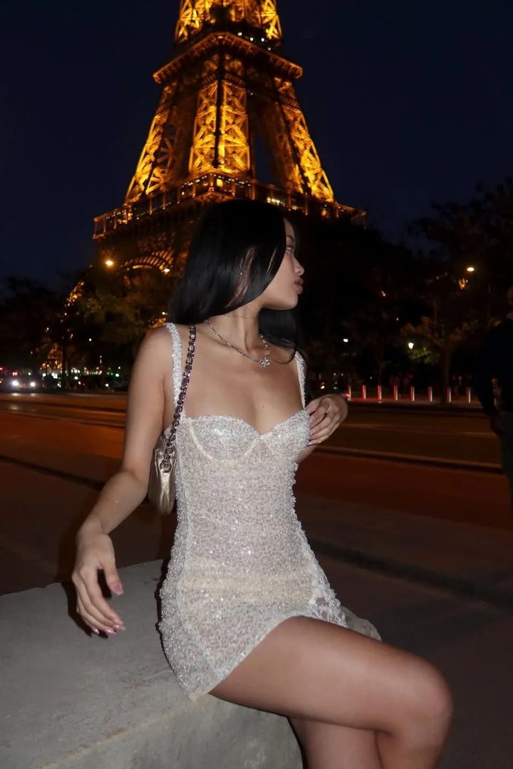 Ivory Sequin Lace Spaghetti Strap Bodycon Homecoming Mini Dress for Women