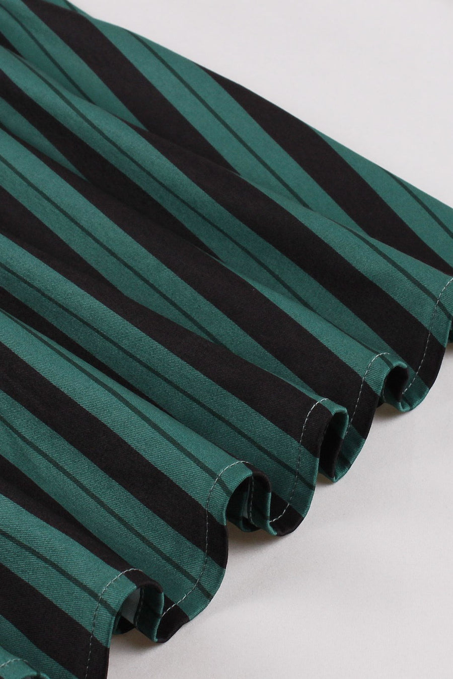 Dark Green Striped Lapel Short Sleeve Midi Vintage Dress Modsele Dark Green Striped Lapel Short Sleeve Midi Vintage Dress Modsele