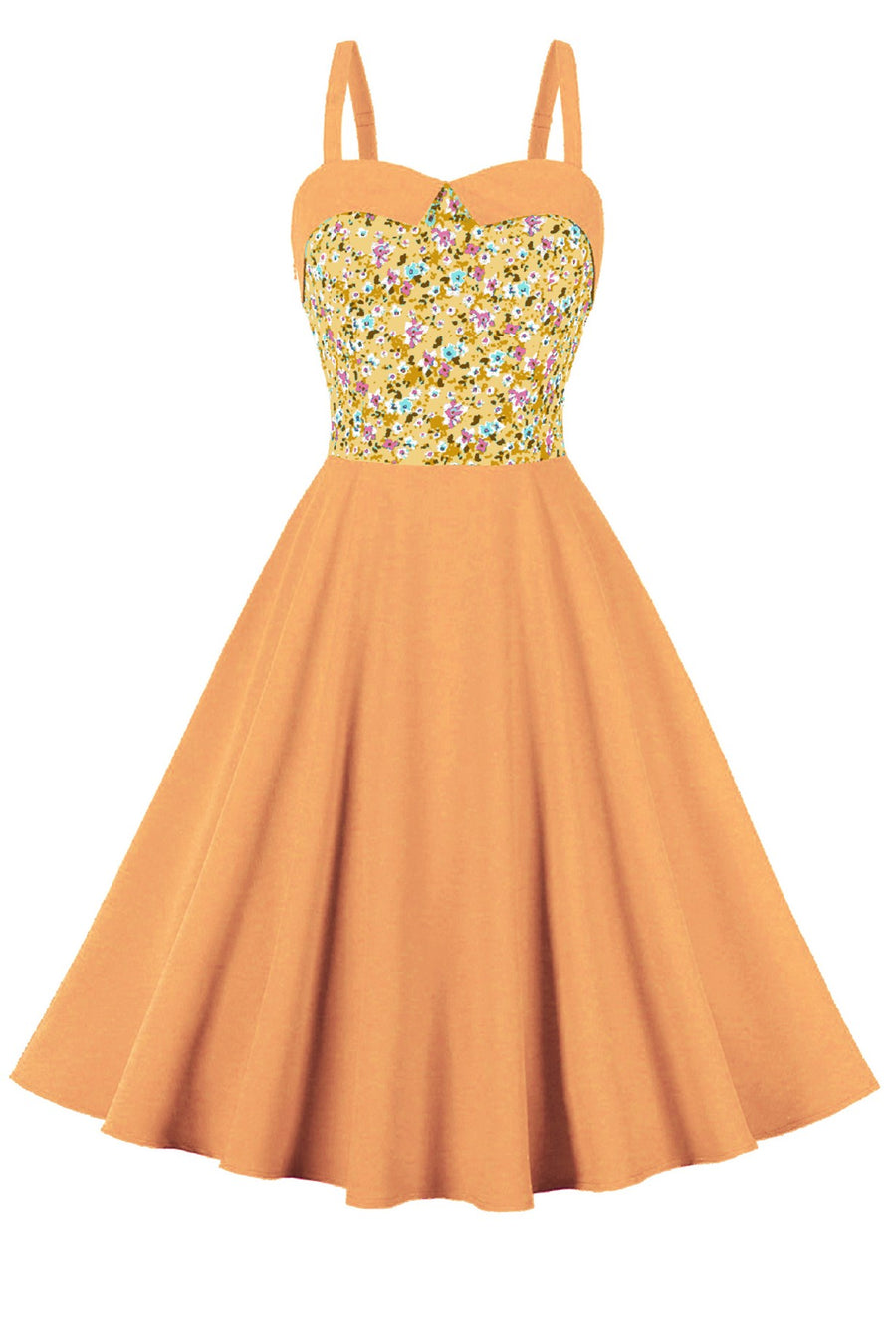 Hepburn Style Print Sweetheart Strap A-Line Midi Dress Modsele Hepburn Style Print Sweetheart Strap A-Line Midi Dress Modsele