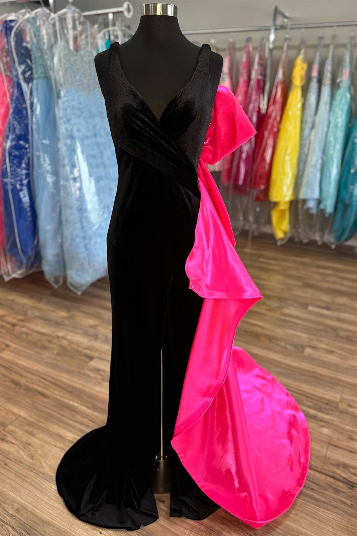 Jovani Black Velvet Dress