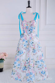 Floral Embroidery Sweetheart Lace-Up A-Line Prom Dress