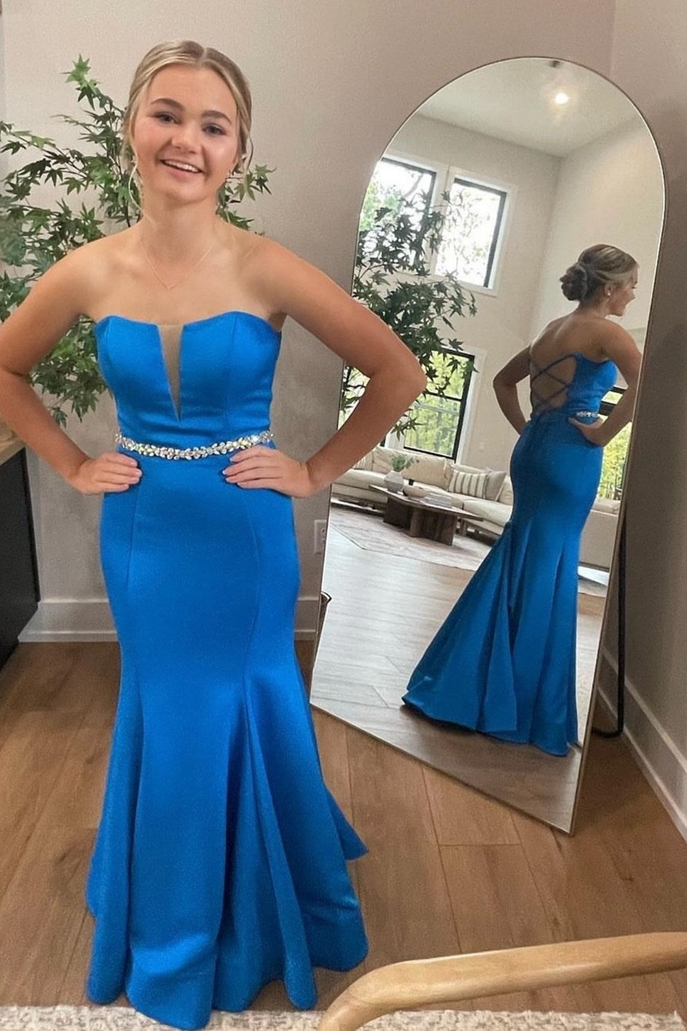 Cobalt Blue Mermaid Prom Dress