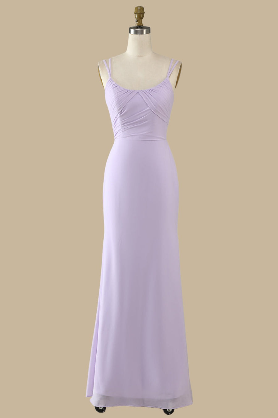 Lilac Scoop Neck Maxi Dress with Spaghetti Straps Modsele Lilac Scoop Neck Maxi Dress with Spaghetti Straps Modsele