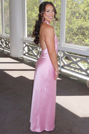 Hater Backless Long Bridesmaid Dress in Pink