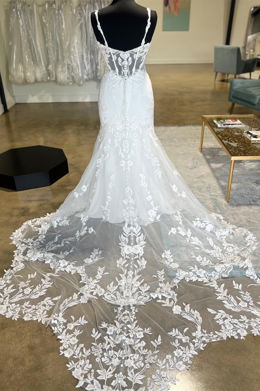 White Sheer Corset Mermaid Wedding Dress with Mesh Train Modsele White Sheer Corset Mermaid Wedding Dress with Mesh Train Modsele