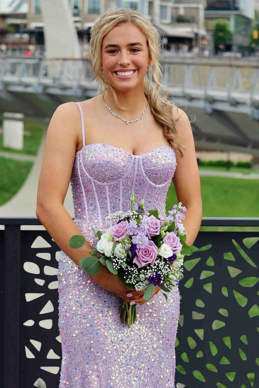 Mermaid Spaghetti Straps Glitter Mermaid Long Prom Formal Dress